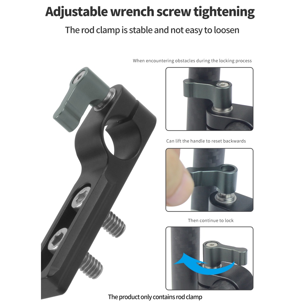 Máy ảnh XT-XINTE Kẹp thanh đơn 15mm tiêu chuẩn phổ thông với ống an toàn NATO1 / 4 "-20 Vít cho máy ảnh DSLR GH5 Emos100 5DMarkIII