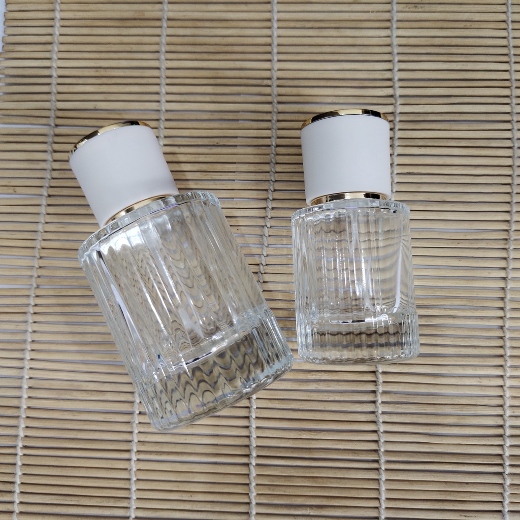 Chai lọ đựng nước hoa, ống bơm nước hoa thủy tinh cao cấp dạng TRÒN CÓ VÂN dung tích 30ml, 50ml dạng phun sương, du lịch