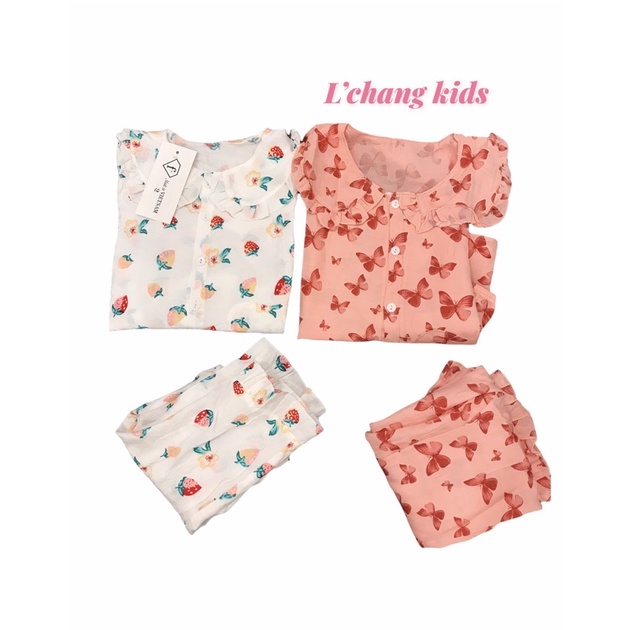 Bộ Pijama Cho Bé Gái Chất Đũi Rời Dài Tay Từ