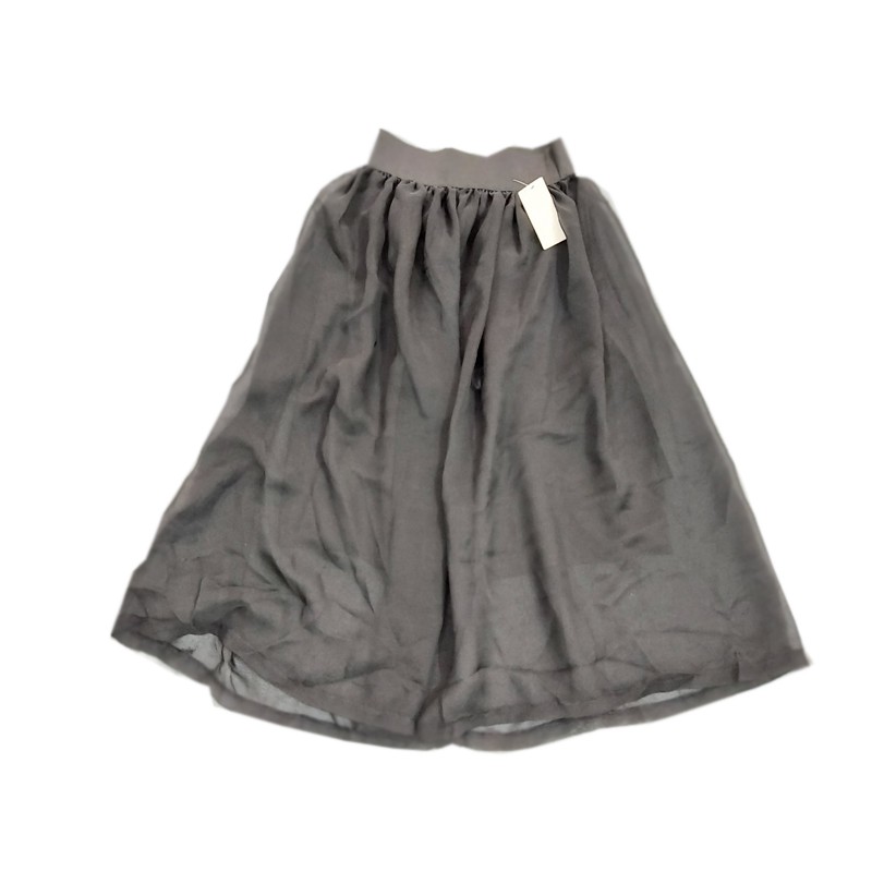 Chân váy voan nữ xếp ly màu đen dài ngang gối Cvv07