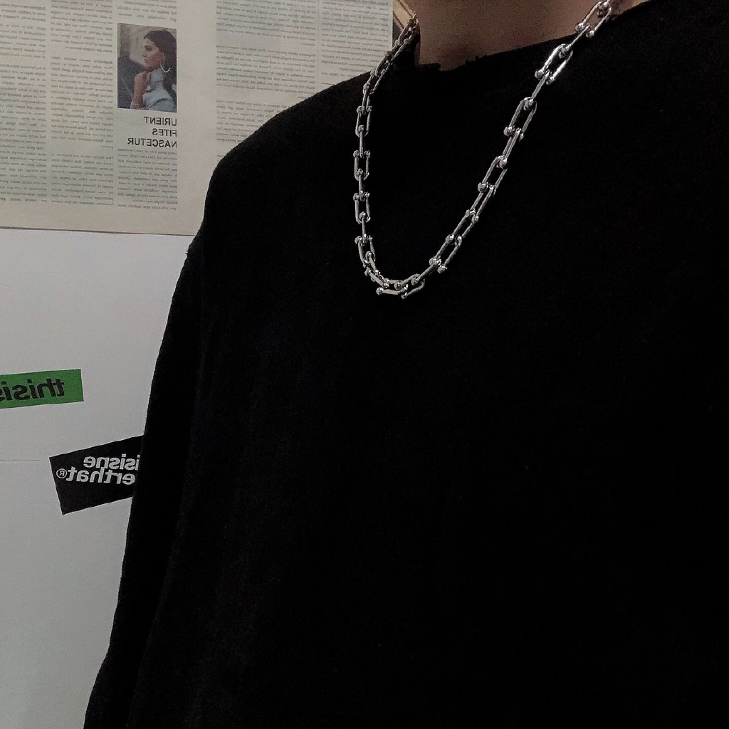 Vòng cổ/vòng tay kiểu chuỗi dây xích dày phong cách Harajuku cho nam nữ 229992