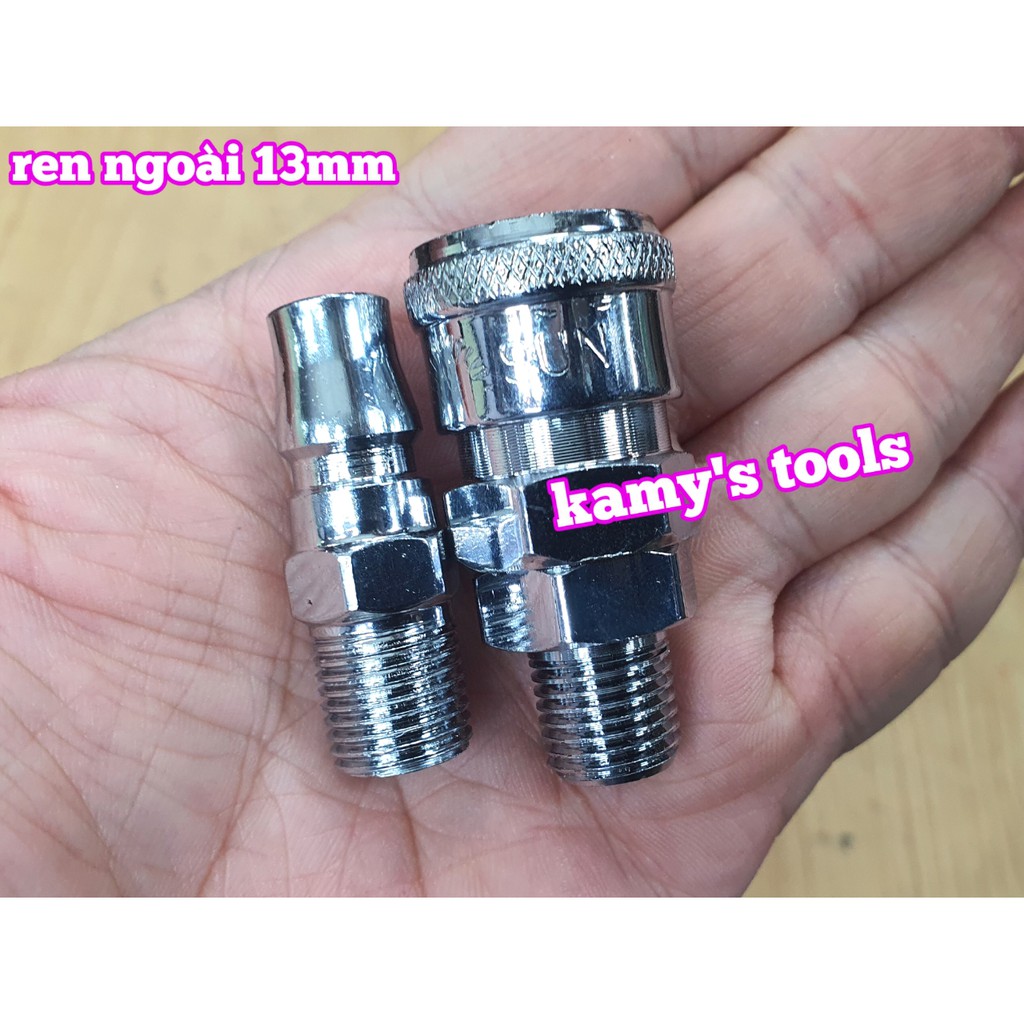 Bộ nối nhanh hơi khí nén ren ngoài 13mm 20SM 20PM