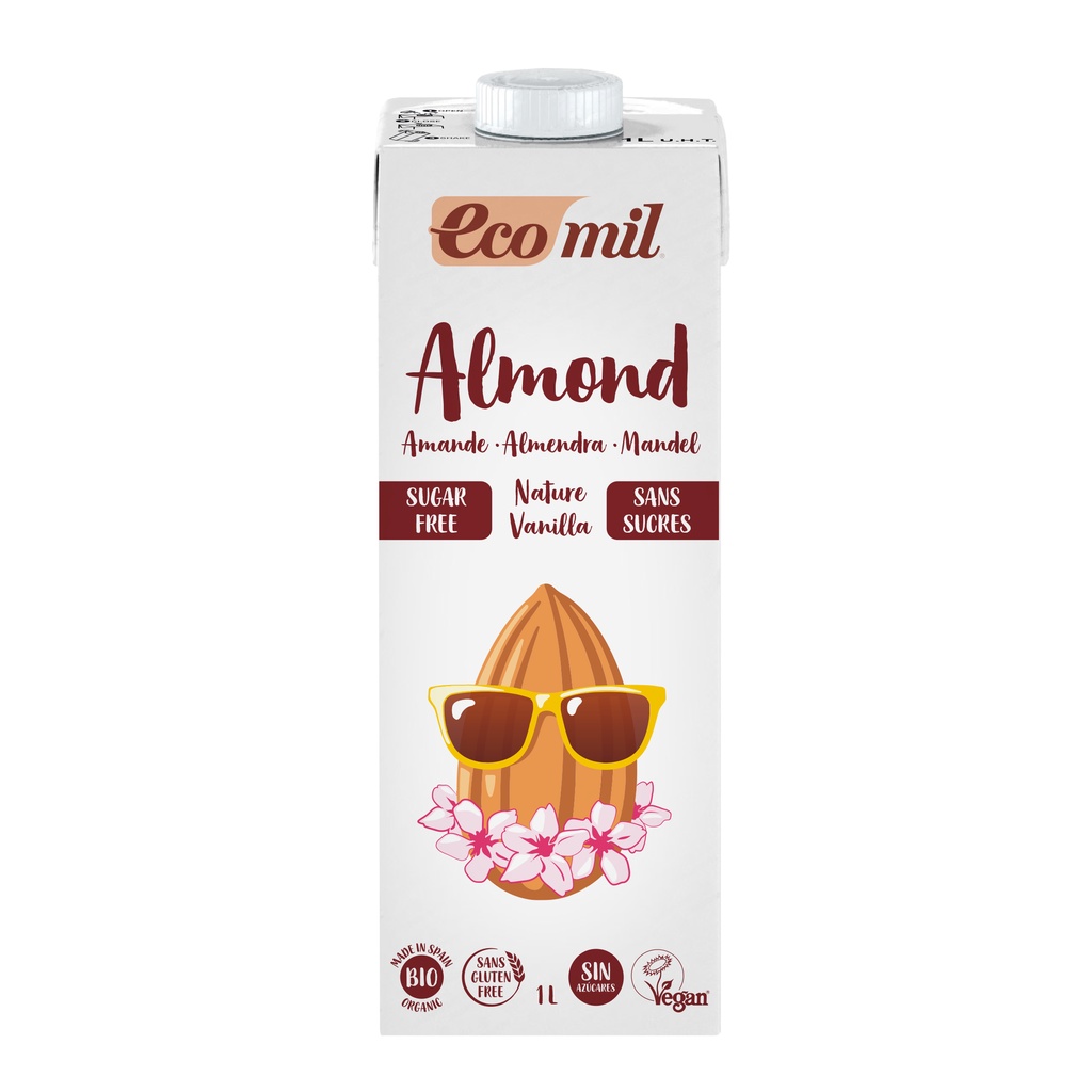 Sữa Hạt Hạnh Nhân Vanilla Không Đường Hữu Cơ Ecomil (1L)