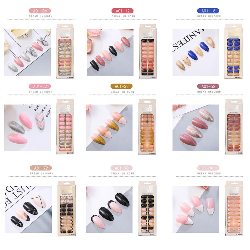 Hộp 24 Móng Tay Giả Che Phủ Toàn Diện Cho Nữ
