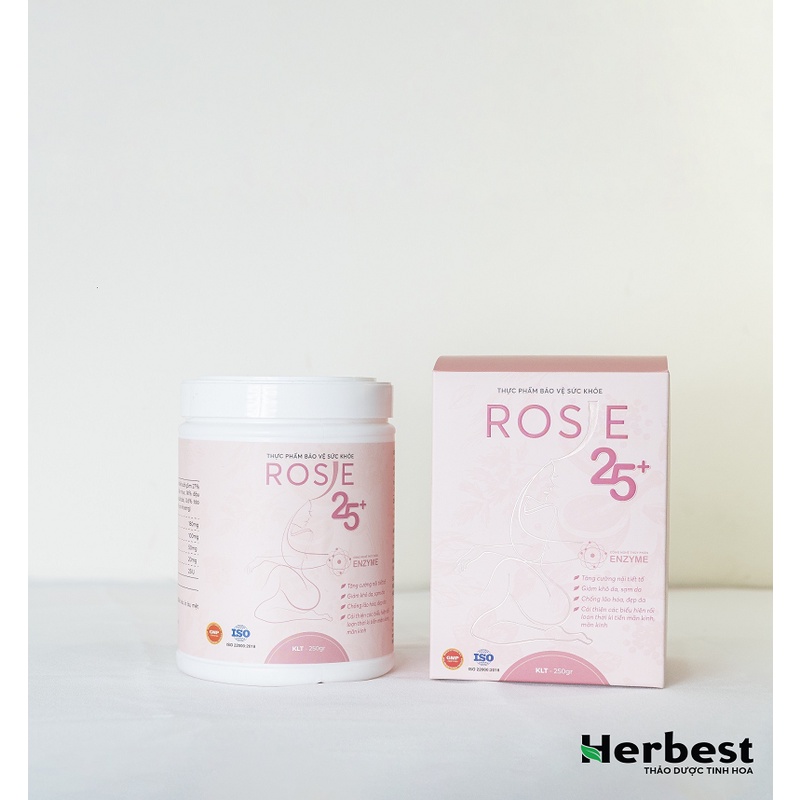 Thực phẩm chức năng thực phẩm bảo vệ sức khỏe ROSIE 25+ tăng cường nội tiết tố nữ bổ sung dinh dưỡng Herbest 250 GRAM