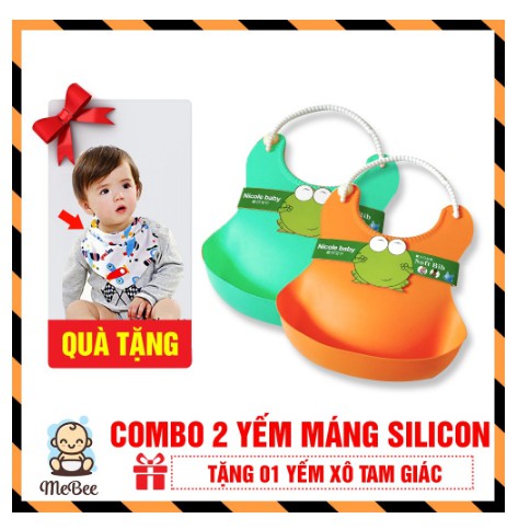 COMBO 2 YẾM MÁNG silicon CHO BÉ -TẶNG 1 YẾM XÔ TAM GIÁC BẤM CÚC