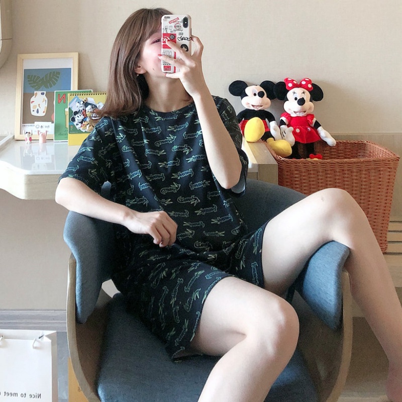 Đồ ngủ nữ sinh viên mùa hè ngắn tay ngắn phần mỏng cô gái dễ thương phục vụ tại nhà