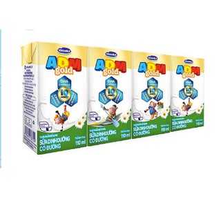Sữa tiệt trùng Vinamilk ADM Gold Có đường hộp 110ml (4 hộp)