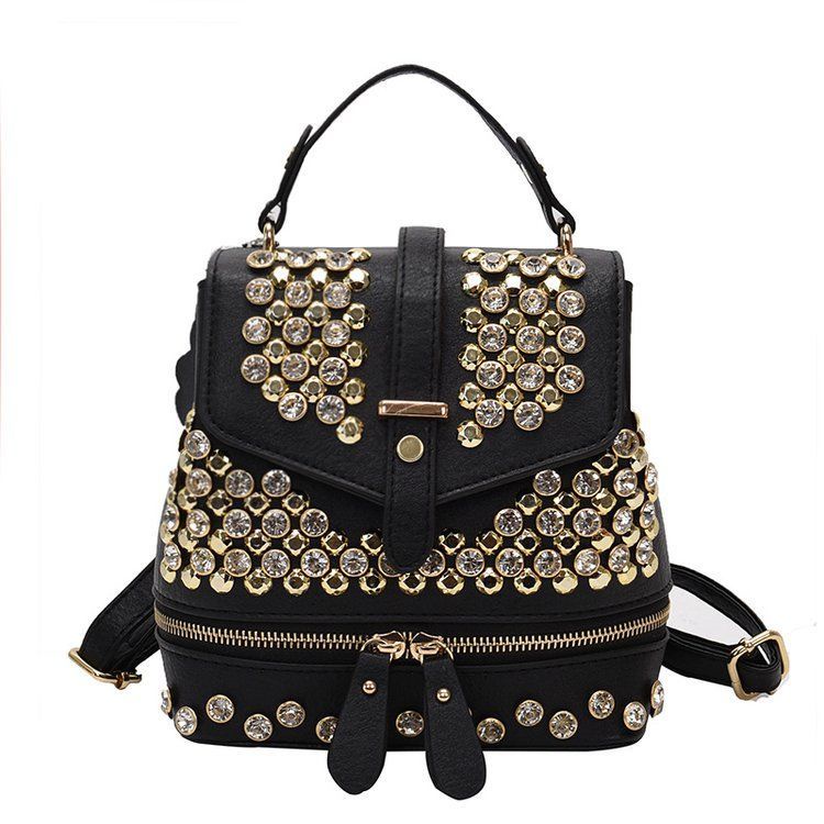 Ba Lô Mini Đính Kim Cương Giả Phong Cách Mới Phương Tây Dễ Phối Đồ Thời Trang Cho Nữ