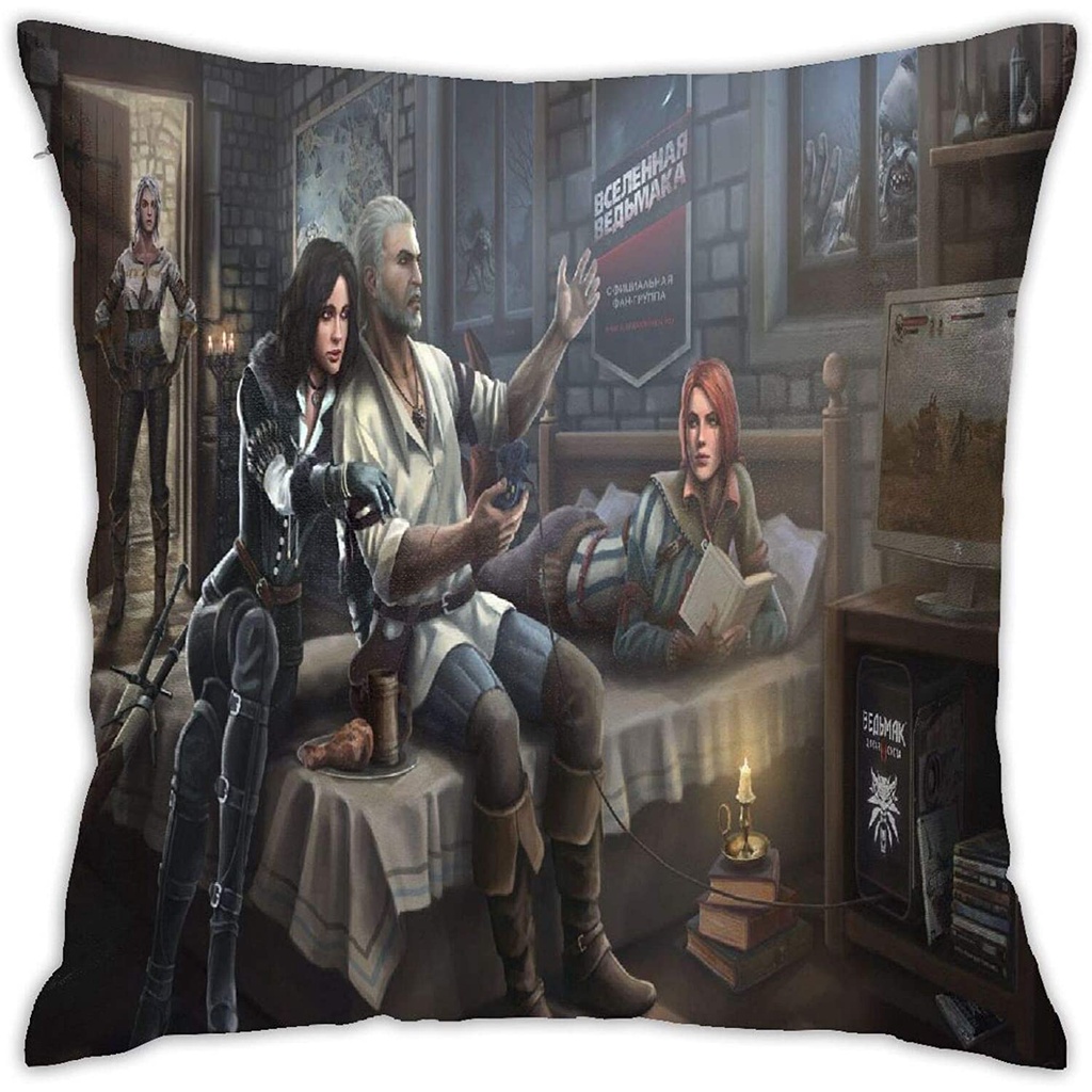 （Available） The Witcher 3 Pillow case cushion cover 18 x 18 inch square pillow protection cover suitable for sofa, bedroom, car, chair, home decoration