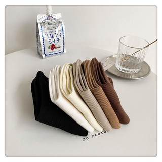 Vớ màu beige vintage cổ cao MỎNG