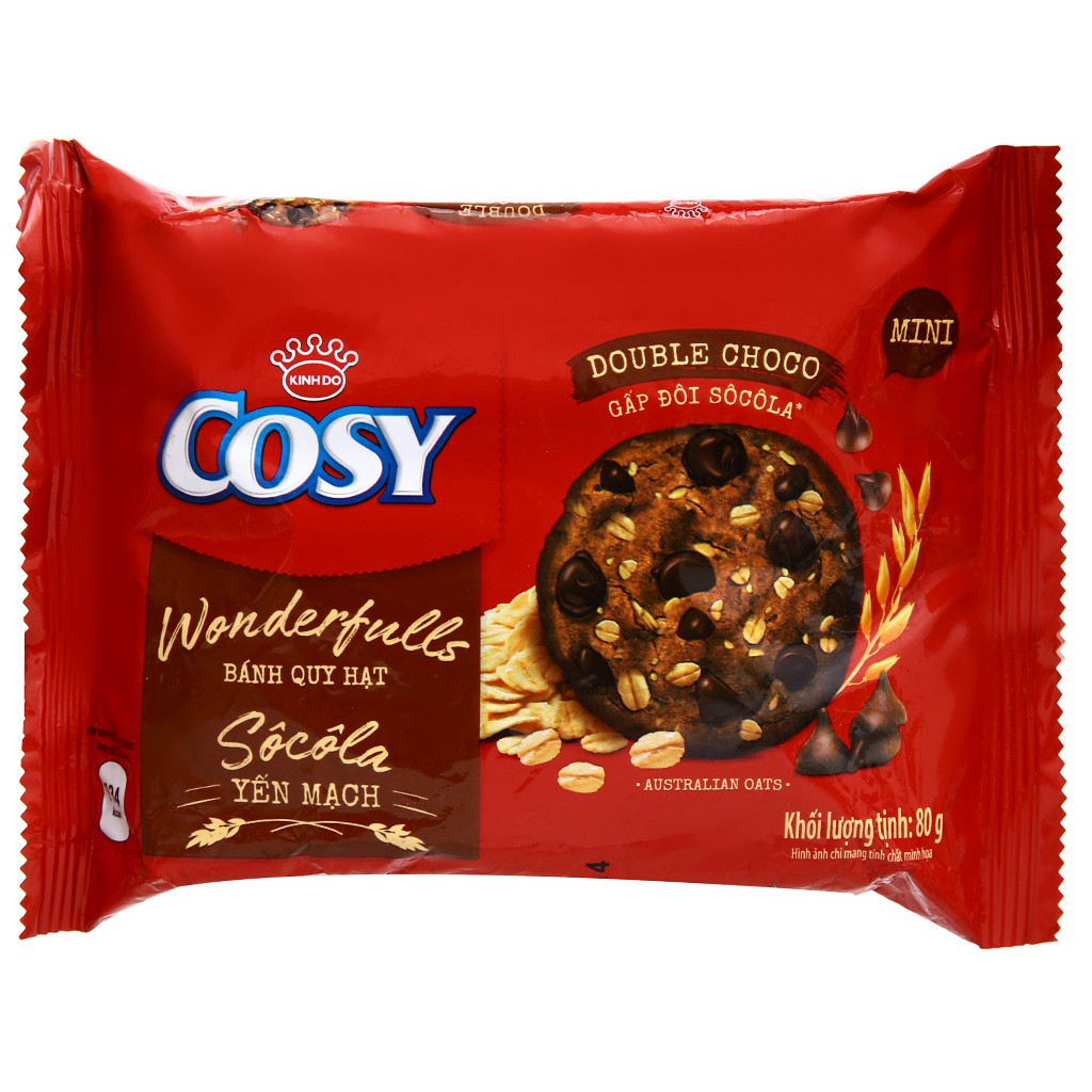 Bánh quy hạt socola yến mạch Cosy gói 80g
