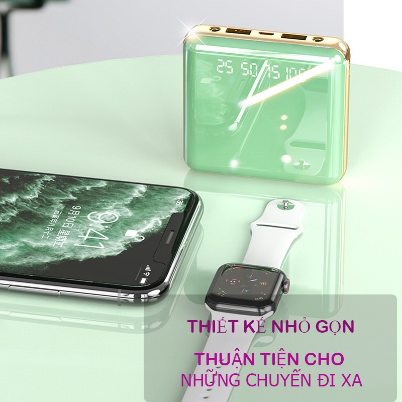 Sạc Dự Phòng ⚡HÀNG CHÍNH HÃNG⚡ Pin Dự Phòng mini 8000mAh Thiết Kế Nhỏ Gọn, Cao Cấp, Hỗ Trợ Sạc Nhanh Bảo Hành 12 Tháng