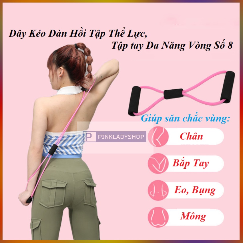 Dây Kéo Đàn Hồi Tập Thể Lực, Tập Tay Đa Năng Vòng Số 8 Giúp Cơ Thể Săn Chắc (Giao ngẫu nhiên màu sắc)