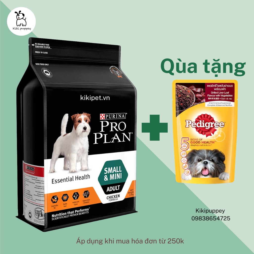 Hạt Proplan cho chó trưởng thành, Thức ăn cho chó tăng cường sức khỏe Purina Pro Plan Small Mini Adult Essential Health