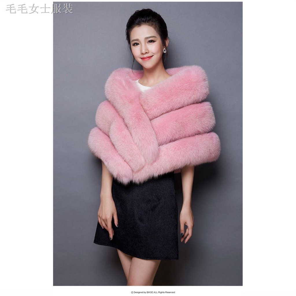▬►❁Áo choàng lông cáo nhân tạo dày dặn ấm áp cho cô dâu | BigBuy360 - bigbuy360.vn