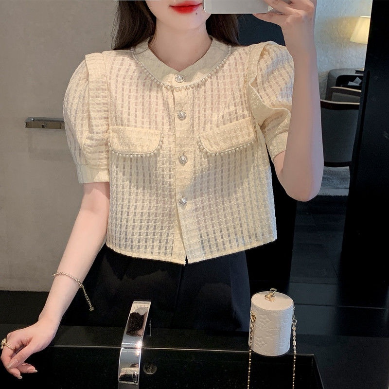 Áo Sơ Mi Voan Tay Phồng Thời Trang Mùa Hè Dành Cho Nữ