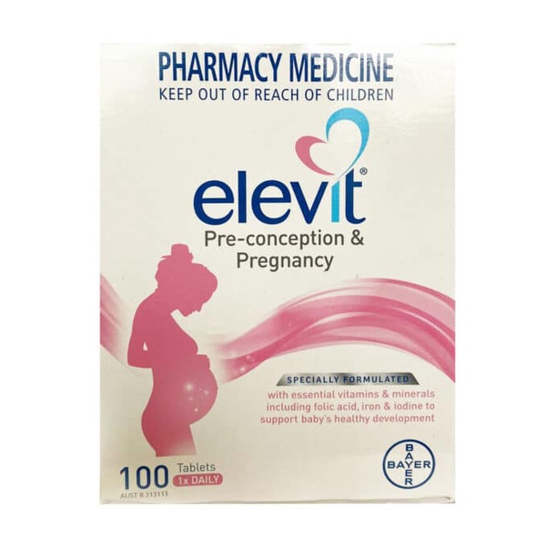 Vitamin tổng hợp Elevit cho mẹ bầu mẫu mới - Bổ sung acid Folic , sắt , multivitamin hàm lượng cao (Date 5.24)