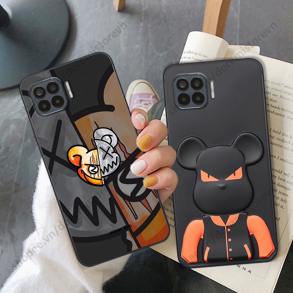 Ốp lưng Oppo A73 / A93 hình kaws, kith, bear brick nổi 3D phong cách độc đáo