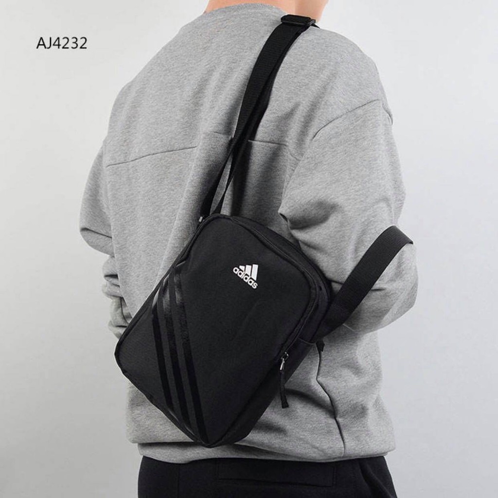 [ XÃ KHO 2 NGÀY ] Túi Đeo Chéo Nam/Nữ 3 Sọc Logo Nhỏ Shoulder Side Bag Sport - AJ4232 ORG