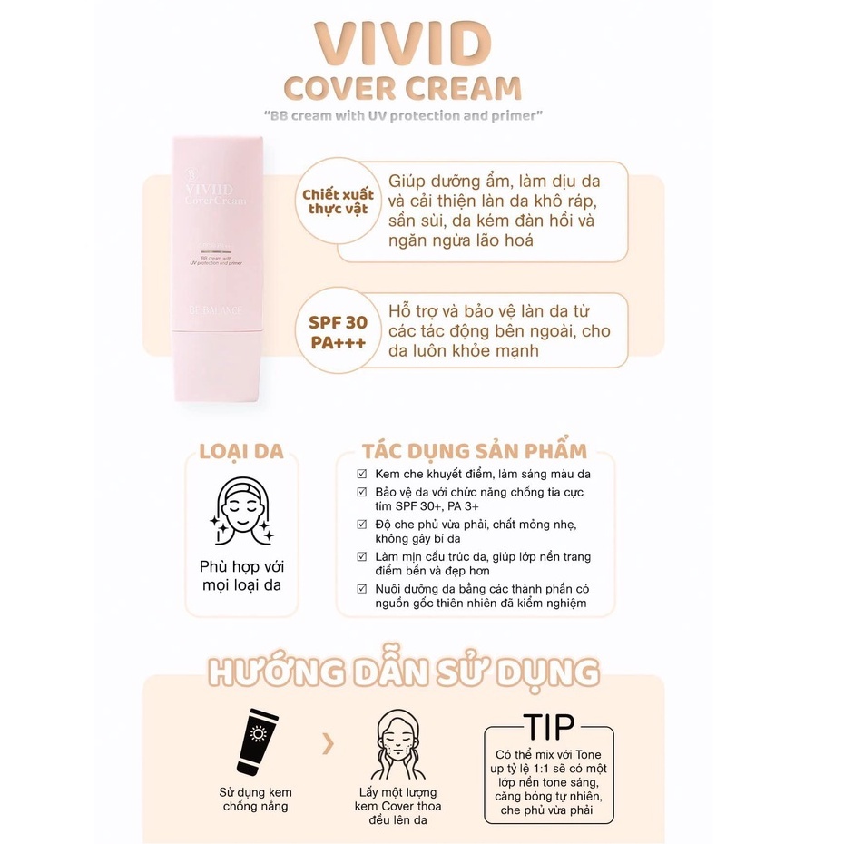 Kem che khuyết điểm BEBALANCE Viviid Cover Cream 50ml