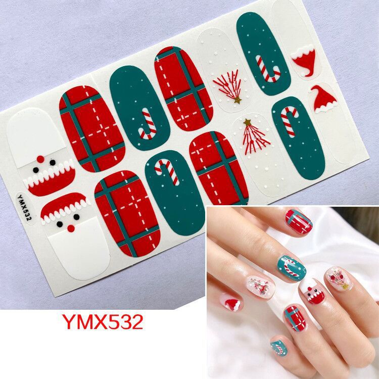 Bộ nail sticker dán móng tay trang trí nghệ thuật 3D dịp Noel giáng sinh xinh xắn YMX532-562 chống thấm nước