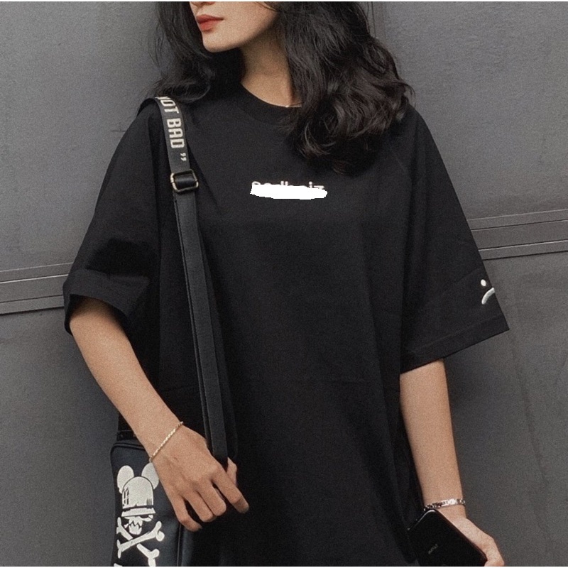Áo thun Sadboiz signature hình thêu mặt cười nam nữ áo thun  tay lỡ full tag