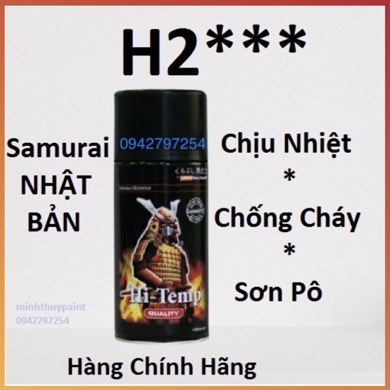 Sơn Chịu Nhiệt Sơn Chống Cháy Samurai Màu Đen H2 300ml