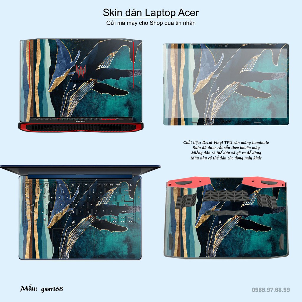 Skin dán Laptop Acer in hình giả sơn mài (inbox mã máy cho Shop)