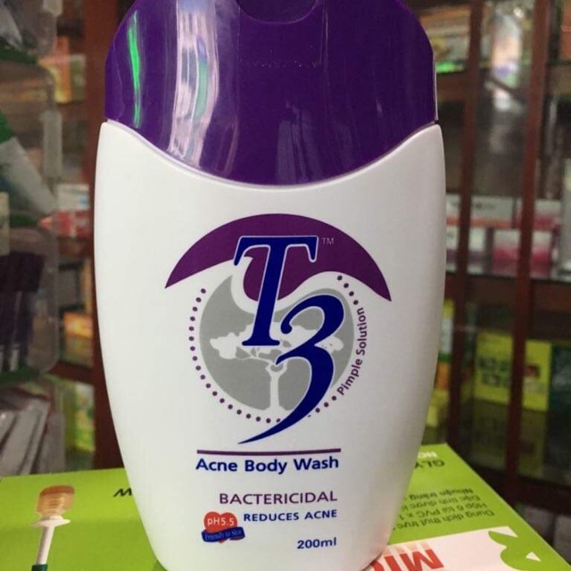 Sữa tắm T3 ACNE BODY WASH - Hỗ trợ điều trị viêm nang lông, ngăn ngừa mụn.