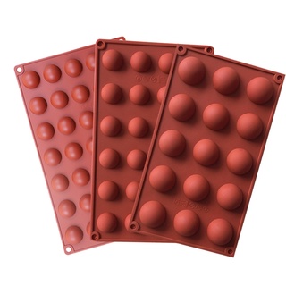 Khuôn Silicone Làm Bánh 15/18/24/35 Ngăn Hình Cầu