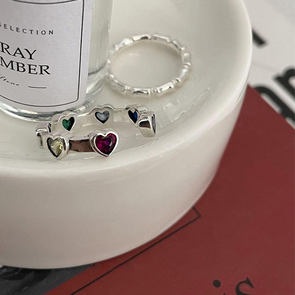 JARRED Nhẫn Mạ Bạc Thái Hình Trái Tim Đơn Giản Độc Đáo