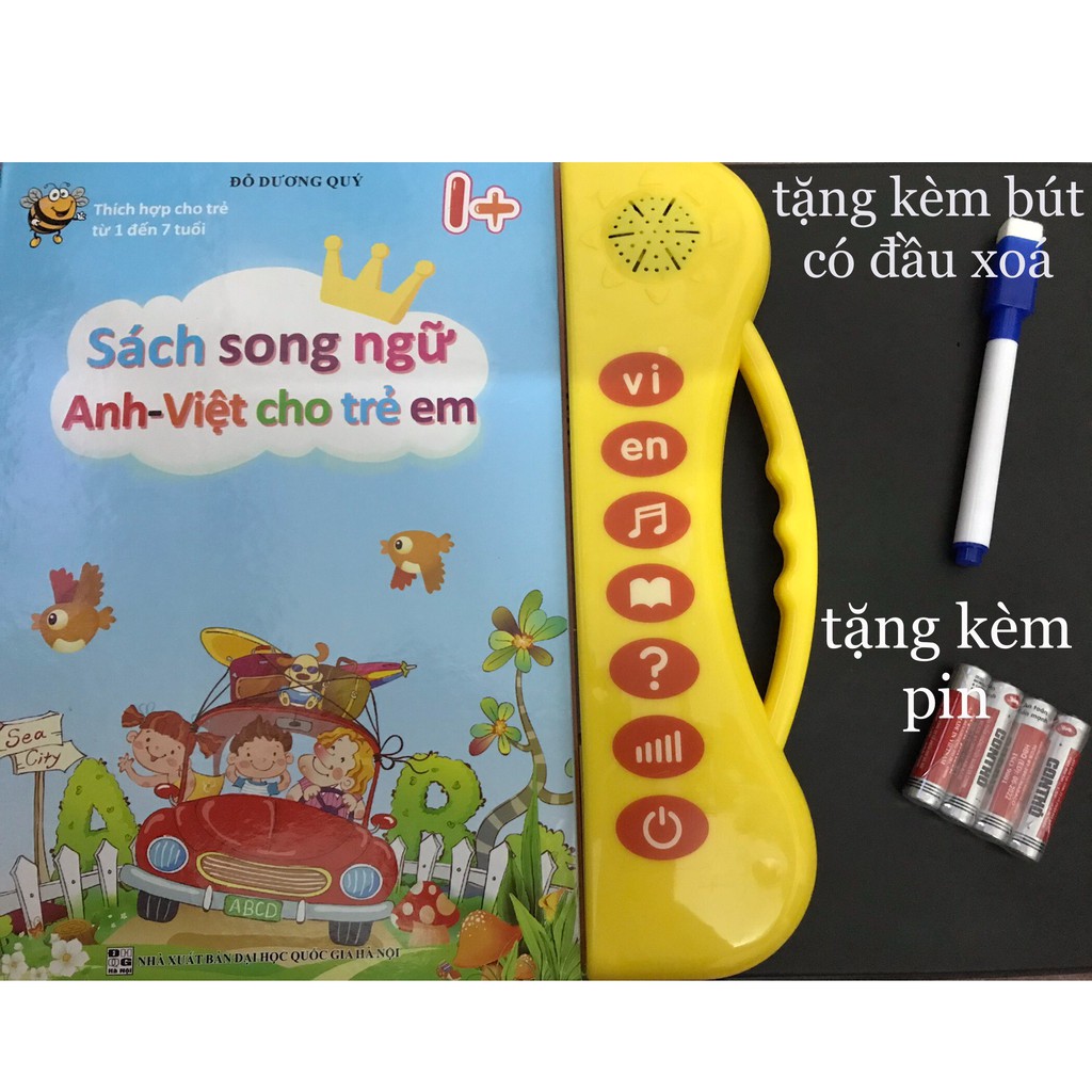 Sách Nói Điện Tử Song Ngữ Anh-Việt Giúp Trẻ Học Tốt Tiếng Anh-Kèm chức năng hát, kể chuyện cho bé 1-6 tuổi - Mới nhất