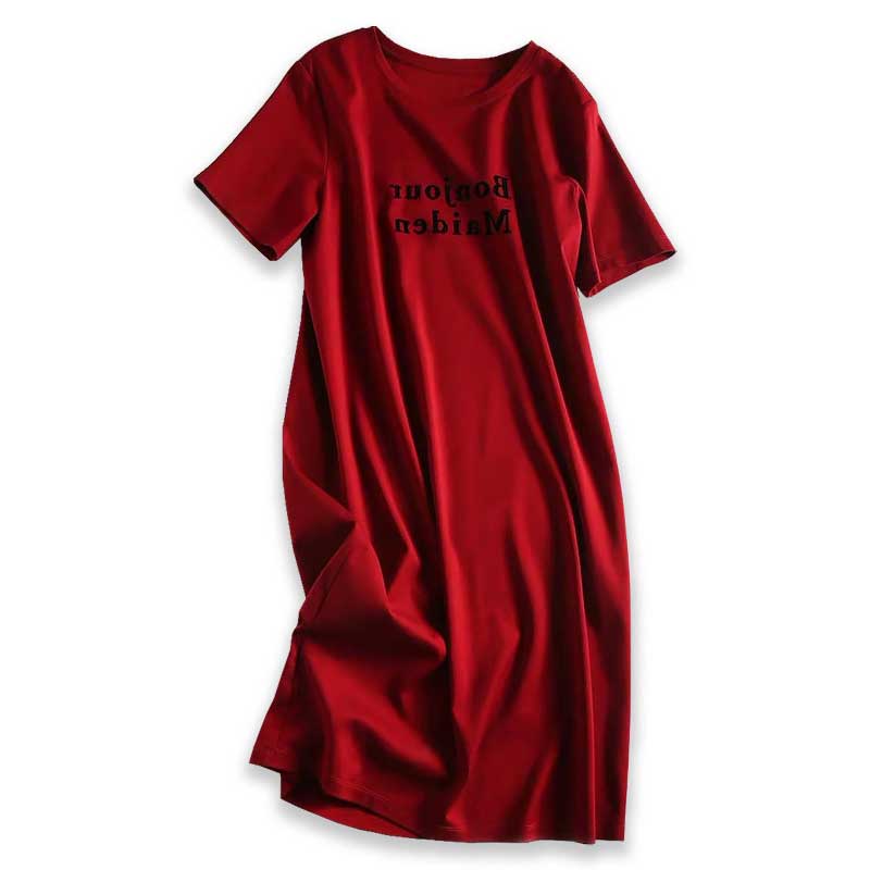 Đầm thun ZXYOUPING dáng rộng in chữ cá tính cho nữ