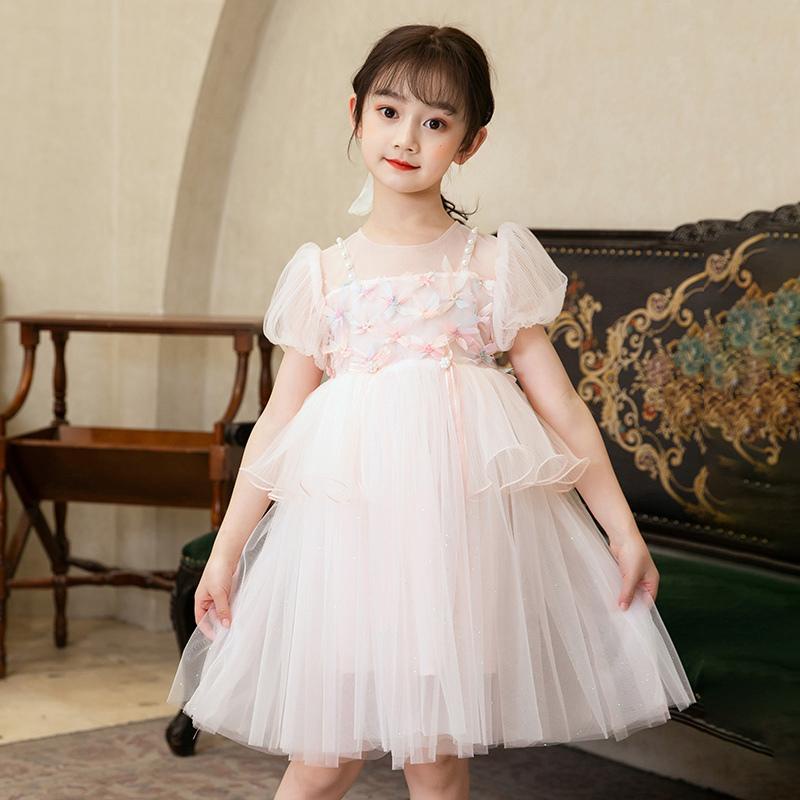 Đầm Công Chúa Phối Lưới Phong Cách Phương Tây Thời Trang Mùa Hè Mới Cho Bé Gái 2021