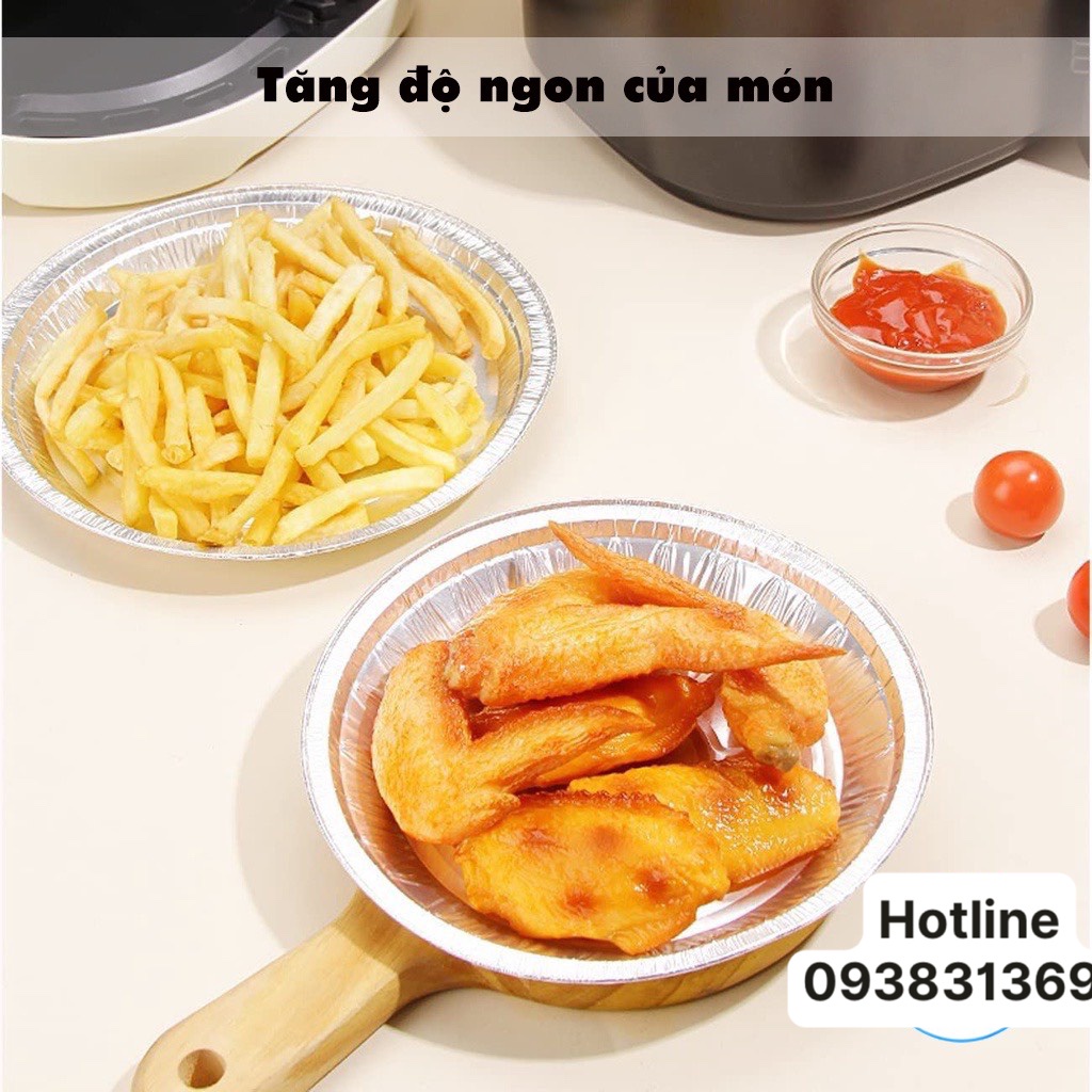 Set 10 đĩa nhôm nồi chiên không dầu bảo vệ nồi Đĩa nhôm hấp thụ nhiệt tốt- bếp xanh thiên bình