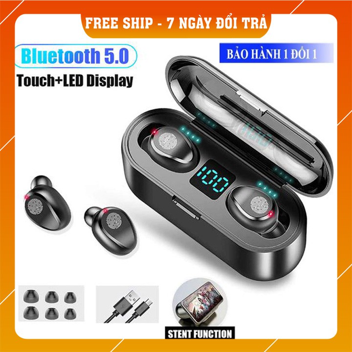 [FREE SHIP 0đ] Thiết bị tai nghe công nghệ 5.0 kết nối bluetooth nay có thêm tính năng cảm biến vân tay cực tiện lợi