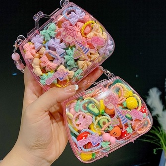 Set 20 Dây Buộc Tóc Cao Su Đính Hoa Nhiều Màu Sắc Dễ Thương Cho Bé Gái