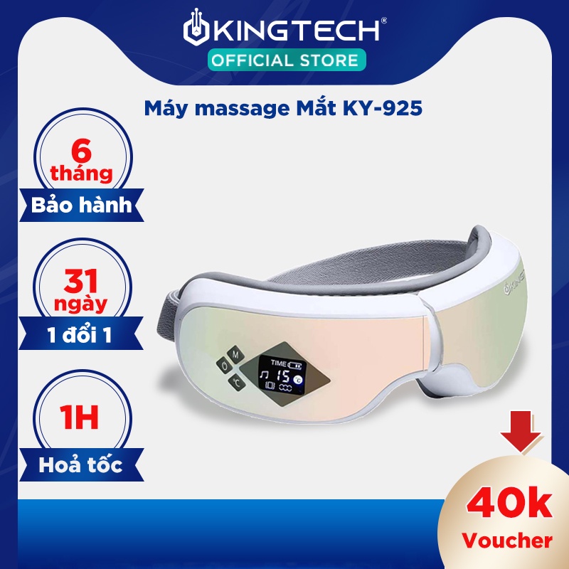 Máy Massage Mắt KY-925 - Chính Hãng KINGTECH Mát xa Túi Khí Kèm Nhiệt, Tích Hợp Nghe Nhạc Bluetooth, Bảo Hành 6 Tháng