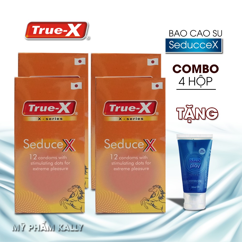 [SIÊU HOT]Bao Cao Su True-X SeduceX (Hộp 12 cái) - BI CHẤM NỔI-HƯNG PHẤN TỘT ĐỘ - TRÌ HOÃN XUẤT TINH SỚM-CHÍNH HÃNG 100%