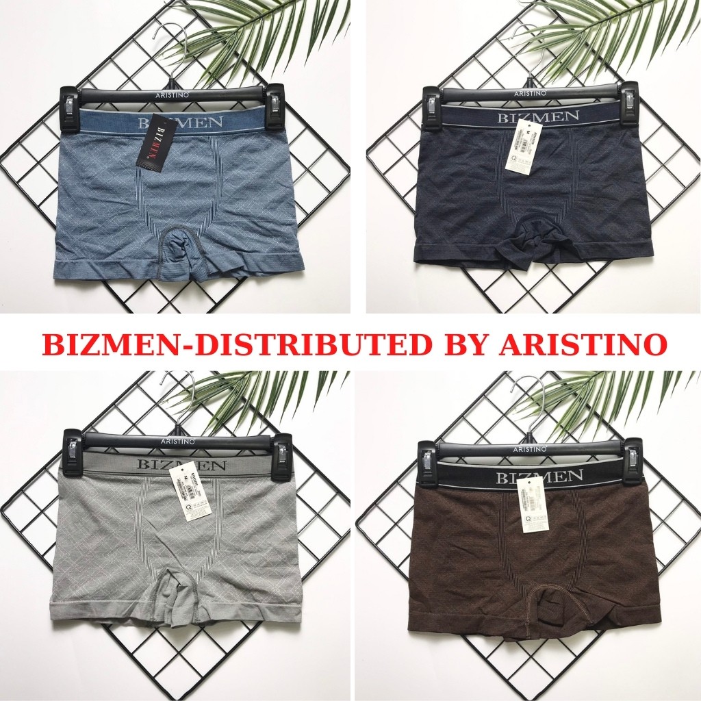 Combo 4 chiếc quần sịp đùi boxer ❤️BIZMEN❤️ do ARISTINO phân phối 90% cotton co giãn, cạp không đường may BTS012S9