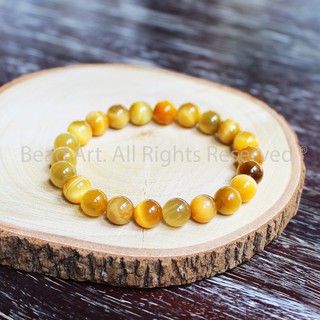 Vòng tay chatoyant màu vàng 8mm, vòng tay phong thuỷ