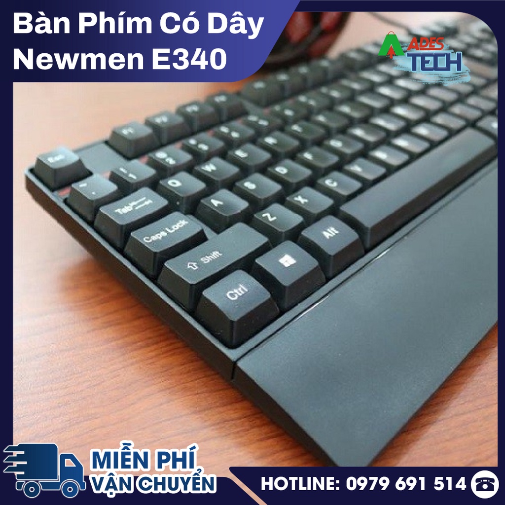 Bàn Phím Có Dây Newmen E340 | Bàn Phím Có kê tay | Chống Nước Vượt Trội | Bảo Hành Chính Hãng 12 Tháng