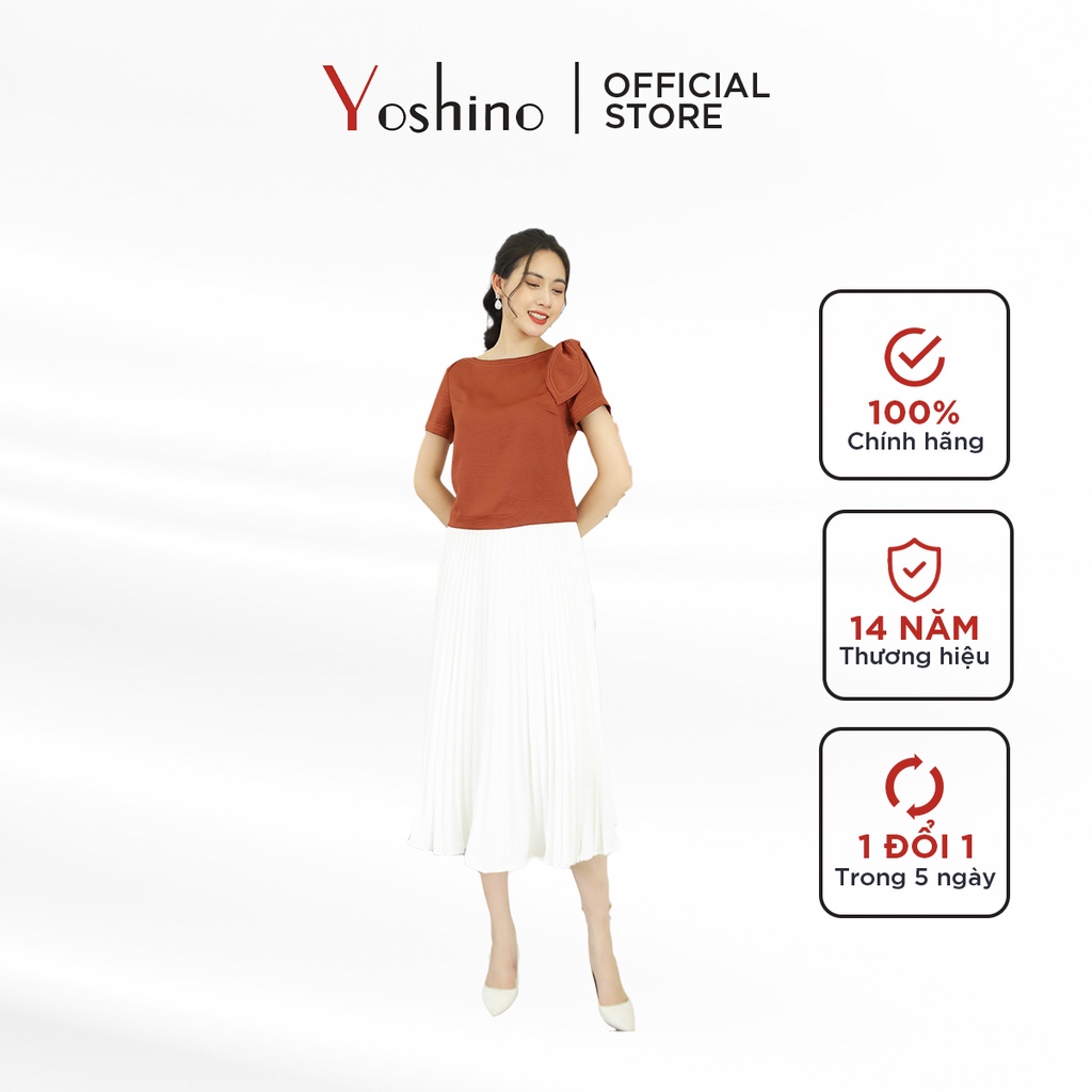 Áo sơ mi thắt nơ vai nữ YOSHINO dáng croptop thanh lịch 210327022