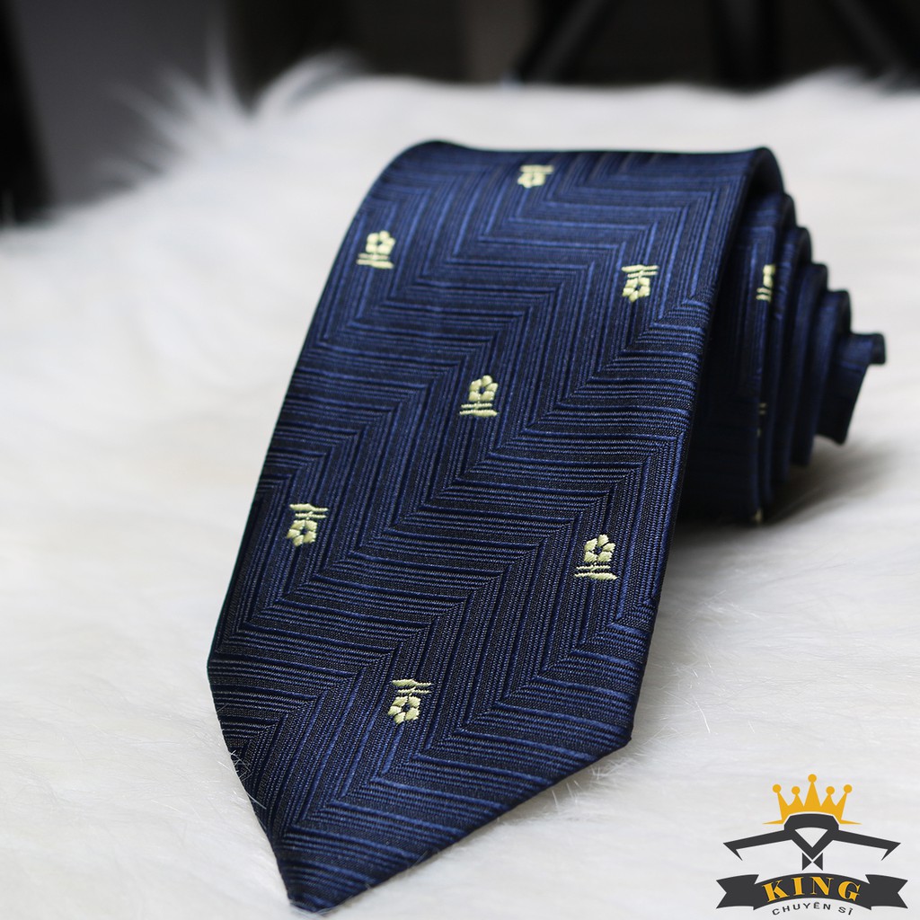 Cà vạt nam hàn quốc KING caravat tự thắt bản 6cm 8cm vải silk lụa họa tiết cho công sở và chú rể giá rẻ C054