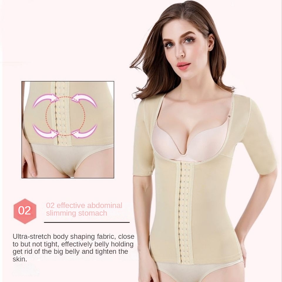 Áo vest tay ngắn tingmei ruoya | Eo và cánh tay định hình hàng đầu | Bụng và bụng co lại bodysuit