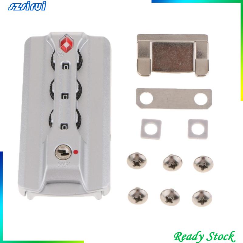Ổ Khóa Mật Mã 3 Số TSA Màu Bạc An Toàn Cho Vali / Vali