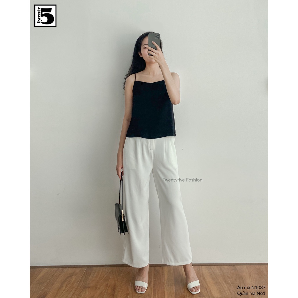 Áo hai dây nữ trơn màu chất lụa mịn Twentyfive N1037