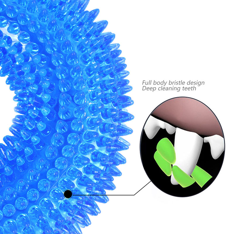 Đồ chơi tương tác nhai hàm/làm sạch răng chống cắn thiết kế gai có thể phát ra âm thanh kích thước vừa phải cho thú cưng
