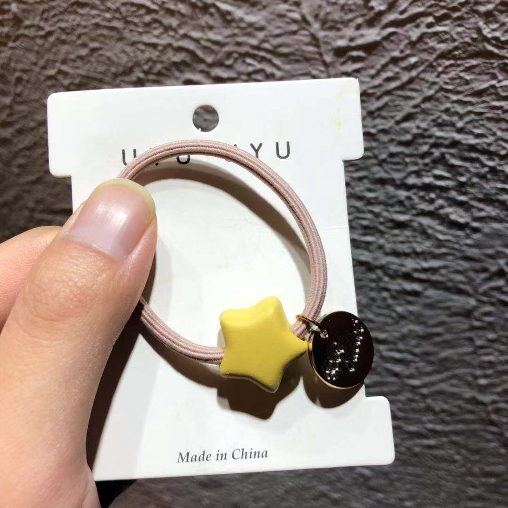 Dây buộc tóc cao su co giãn họa tiết ngôi sao dễ thương cho nữ